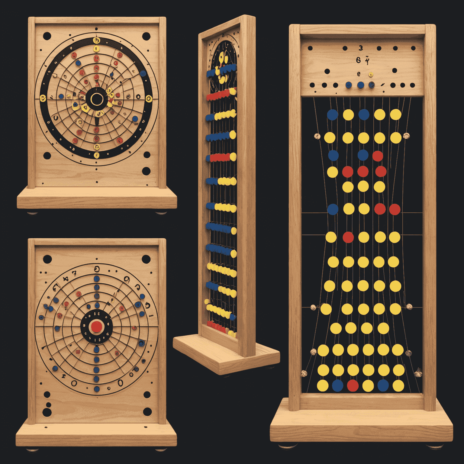 Imagen que muestra diferentes estrategias de Plinko, con diagramas de trayectorias y probabilidades